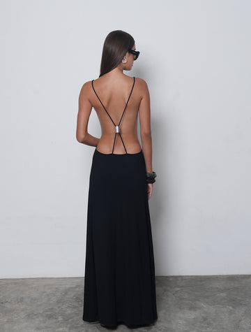 LE LUXE cut out maxi cross back