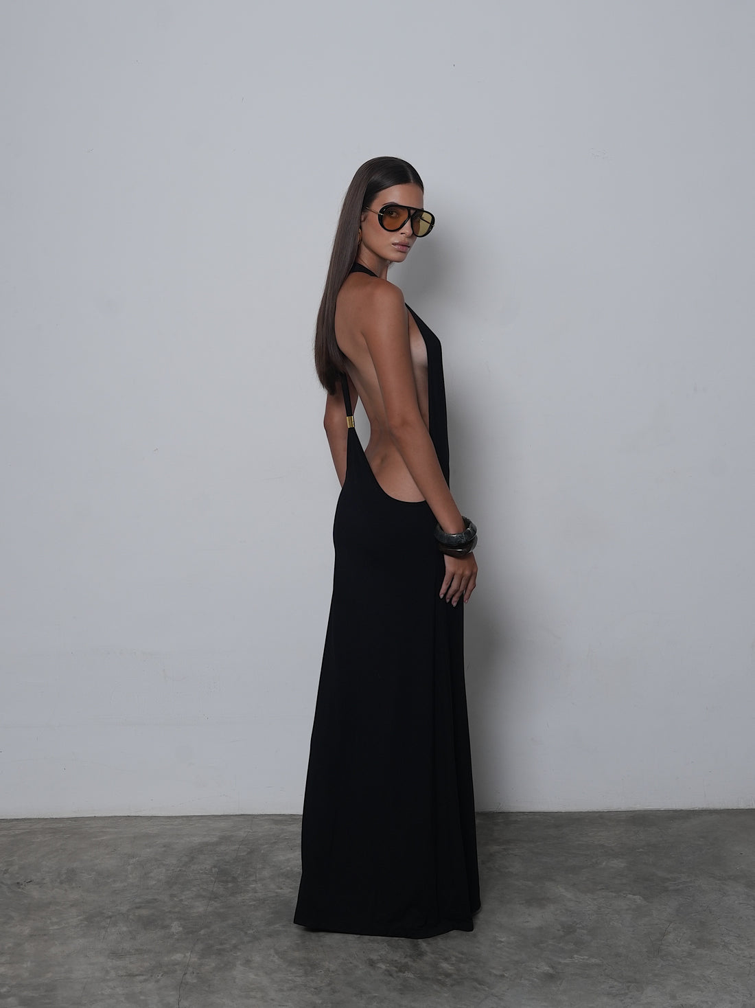 LE LUXE cut out maxi dress