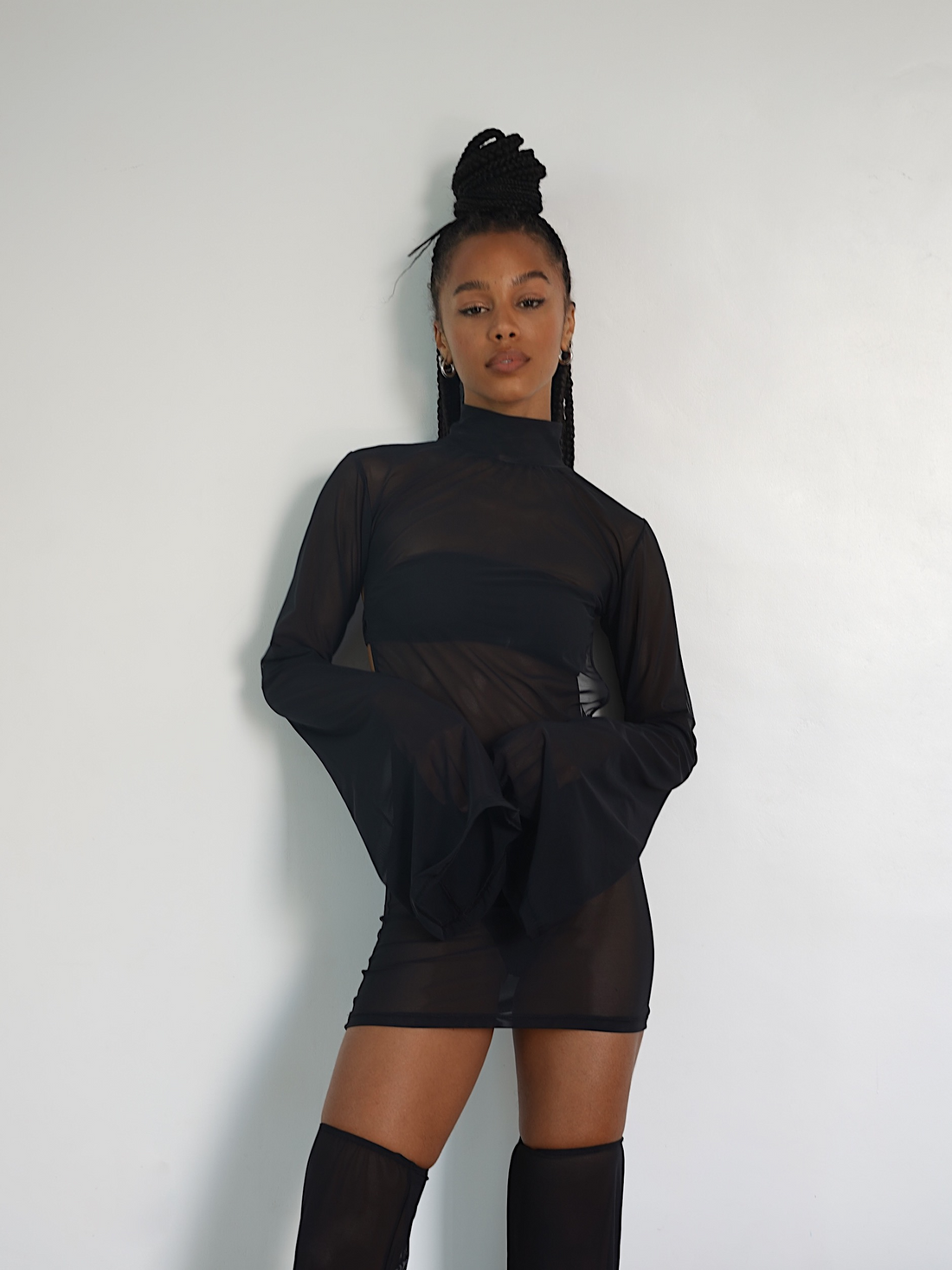 VESTIDO DE MALLA LE IBIZA NEGRO MINI