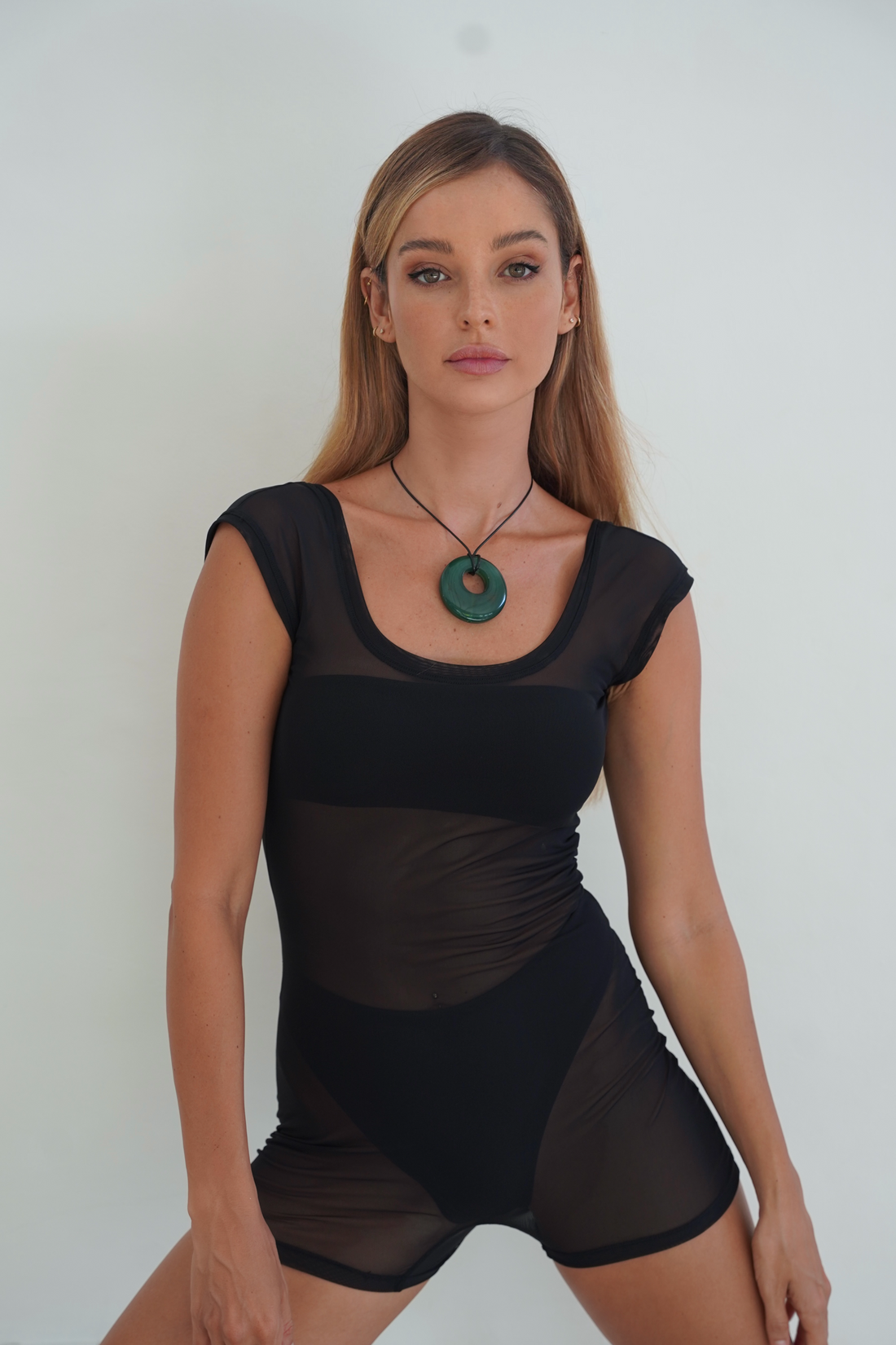 КОМБИНЕЗОН СЕТКА ЧЕРНЫЙ МИНИ