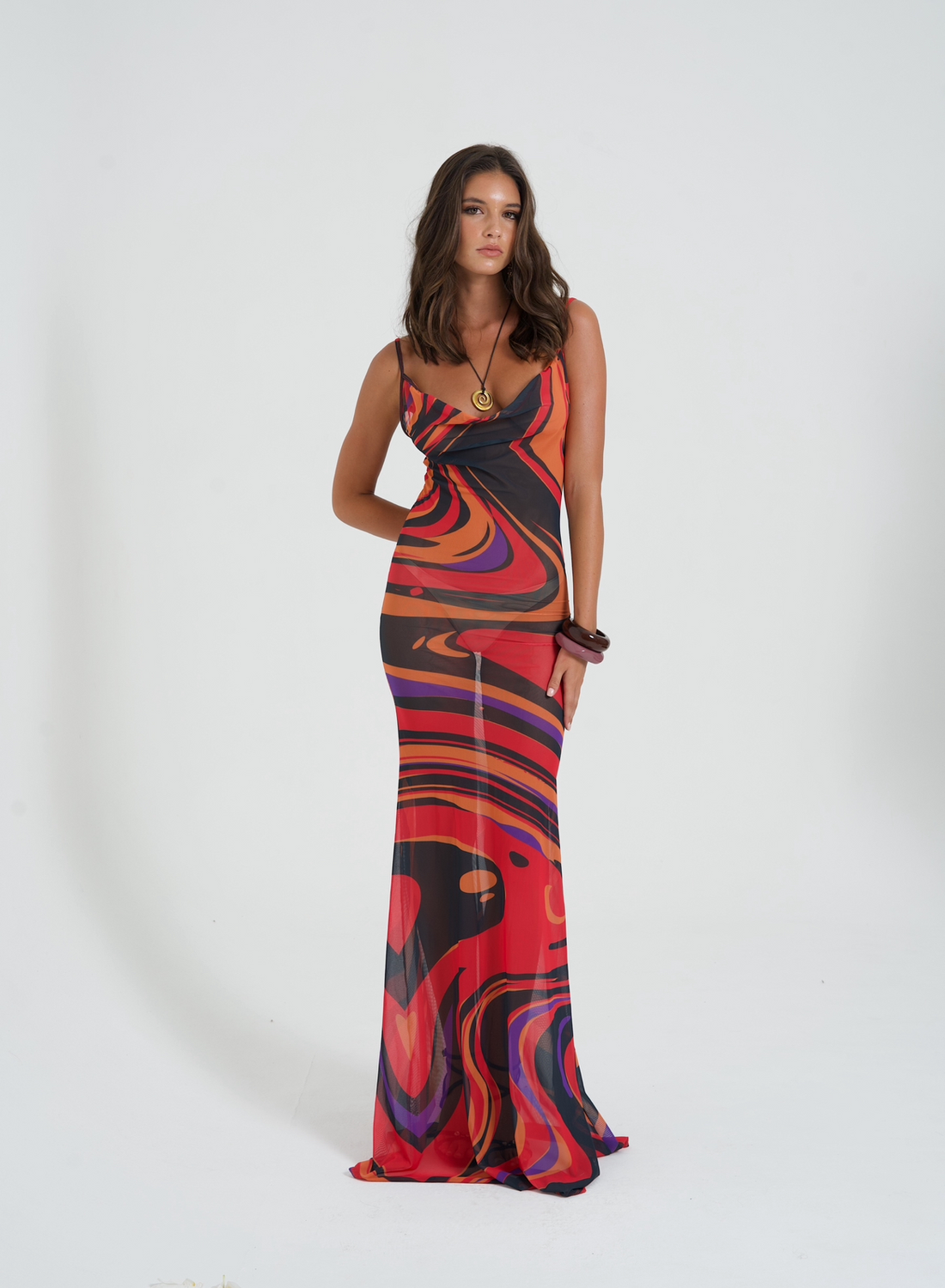 VESTIDO MÁXIMO DE MALLA LOCÉAN